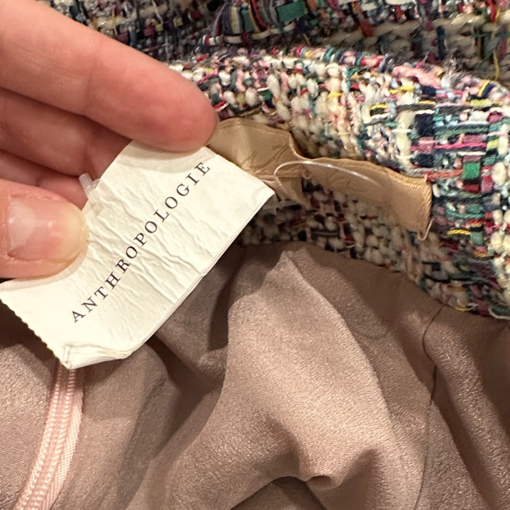 Anthropologie Hutch Multicolor Tweed Skirt. New with Tags. Size 12. - Picture 13 of 13